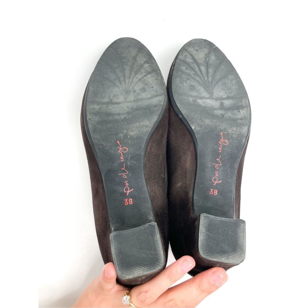 Pas de Rouge Black Suede Heels with Red Interior - Picture 4 of 5